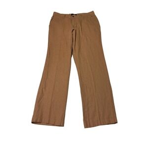 Club Room Luxury Mens 100% Linen Pants Brown 30W 30L Straight Leg Trousers